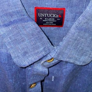 Untuckit light blue linen mens shirt size XL